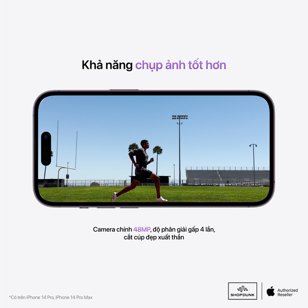 Camera trước và sau của iPhone 14 Pro 256GB được nâng cấp vượt bậc